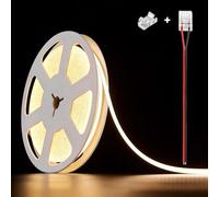 illuburg 12V Ruban LED COB Blanc Neutre 4000K 5m 400LED/m CRI90+ Dimmable Autocollant Bande Striscia Strip Lumineuse