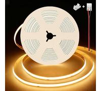 illuburg 24V Ruban LED COB Blanc Chaud 3000K 5m 480LED/m CRI90+ Dimmable Autocollant Bande Striscia Strip Lumineuse