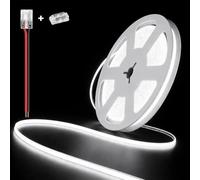 illuburg 24V Ruban LED COB Blanc Froid 6000K 10m 400LED/m CRI90+ Dimmable Autocollant Bande Striscia Strip Lumineuse