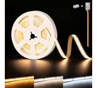 illuburg 24V Ruban LED COB CCT Blanc Chaud Neutre Froid 2700K-6500K 2,5m 576LED/m CRI90+ Dimmable Autocollant Bande Striscia Strip Lumineuse