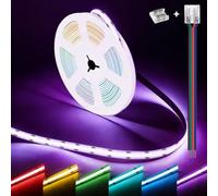 illuburg 24V Ruban LED COB RGB 10m 576LED/m CRI90+ Dimmable Autocollant Multicolore Décoration Bande Striscia Strip Lumineuse