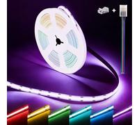 illuburg 24V Ruban LED COB RGB 5m 576LED/m CRI90+ Dimmable Autocollant Multicolore Décoration Bande Striscia Strip Lumineuse