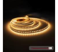 illuburg Ruban LED 12V 5m Blanc Chaud 2700K 128LEDs/m 12W/m 7200lm SMD 2835 Dimmable Auto-adhésif LED Strip Bande Lumineuse Décoration Eclairage