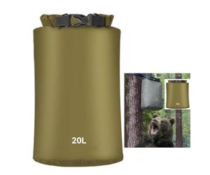 illuevagrun Sac sec étanche 20 l Outdoor Dry Bag étanche ultra léger 62 g Sac sec Sac marin vert militaire Sac pour voyage, bateau, natation, randonnée, Grun., Naturel