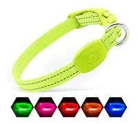 illumifun Collier lumineux à LED pour chiot, rechargeable par USB, collier lumineux en nylon léger pour vos petits chiots et chats (vert, taille XS)