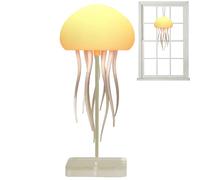 Illuminate - Jolie lampe de bureau ambiante, lumière de nuit à LED changeante de couleur à activation vocale, décoration rechargeable en forme de champignon, présentoir portable à suspendre