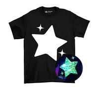 Illuminated Apparel Original Kids Sparkling Star Interactive Glow in The Dark T-shirt, Noir , 12-14 ans