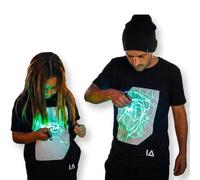 Illuminated Apparel T-Shirt Interactif Qui Brille dans Le Noir (L, Noir/Vert)