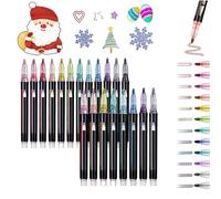 Illuminateupon/Neattidyly Marqueur pour surligner, Neattidyly Magische Stifte, Double ligne Super Squiggles Stylos à paillettes métalliques, pour dessin et gribouillage (8 pièces + 12 pièces)