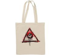 Illuminati All Seeing Eye New World Order Sac fourre-tout en coton naturel Blanc