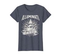 Illuminati New World Order Design, Œil de Providence T-Shirt, Femme, Bleu Chiné, XXL