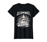 Illuminati New World Order Design, Œil de Providence T-Shirt, Femme, Noir, M