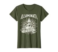 Illuminati New World Order Design, Œil de Providence T-Shirt, Femme, Olive, M