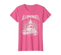 Illuminati New World Order Design, Œil de Providence T-Shirt, Femme, Rose Chiné, XXL