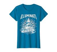Illuminati New World Order Design, Œil de Providence T-Shirt, Femme, Saphir, M