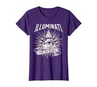 Illuminati New World Order Design, Œil de Providence T-Shirt, Femme, Violet, M