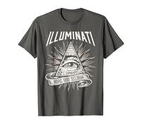 Illuminati New World Order Design, Œil de Providence T-Shirt, Homme, Asphalte, M