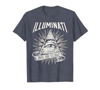 Illuminati New World Order Design, Œil de Providence T-Shirt, Homme, Bleu Chiné, 3XL