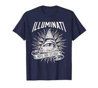 Illuminati New World Order Design, Œil de Providence T-Shirt, Homme, Bleu Marine, 5XL