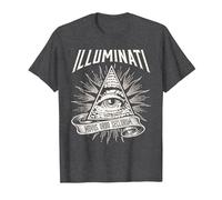 Illuminati New World Order Design, Œil de Providence T-Shirt, Homme, Chiné Foncé, M