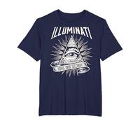 Illuminati New World Order Design, Œil de Providence T-Shirt, Homme Grandes Tailles, Bleu Marine, 3X Tall