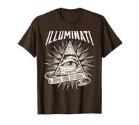 Illuminati New World Order Design, Œil de Providence T-Shirt, Homme, Marron, M