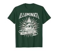 Illuminati New World Order Design, Œil de Providence T-Shirt, Homme, Vert Forêt, M