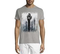 Illuminati New World Order I See All Crew Neck Cotton T-Shirt Homme Gris, gris, S