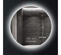 Illuminé Rond LED Lumière Salle De Bains Désembuage Bluetooth Audio Musique Fonction Temps - Antidéflagrant HD Miroirs De Maquillage Et De Rasage (Size : 80cm/32in)