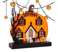Illuminez la citrouille, lanternes de citrouille en bois d'Halloween - Lanterne d'Halloween lumineuse à LED pour centre de table en forme de citrouille,Lanterne d'Halloween LED Festive LED Décorations