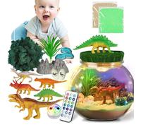 Illuminez le terrarium de dinosaures, décor de terrarium de dinosaures - Créez votre propre kit d’art et d’artisanat de veilleuse,Artisanat dinosaure pour garçons et filles, décorations de chambre cré