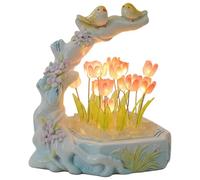 Illuminez les tulipes - Kit de lampe à monter soi-même, veilleuse en forme de fleur avec oiseau et branche, lampe table LED pour décoration chambre, prête avec boîte et sac, style 1