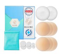ILLURE® Cache Teton - Cache-tétons [4 Paires] pour Femmes avec Protection des mamelons - Cache tétons réutilisables & lavables - Cache Teton Invisible en Silicone de Haute qualité [8 cm Ø]