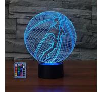 Illusion 3D Basketball LED Lampe Art Déco Lampe Lumières LED Décoration Lumière Contrôle à distance 7/16 Couleurs Change Alimenté par USB Enfants Cadeau Anniversaire Décoration de Noël