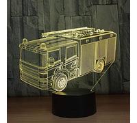 Illusion 3D Camion de Pompier LED Lampe Lumières LED Décoration Lampes Touch Control 7 Couleurs Change Veilleuse USB Powered Enfants Cadeau Anniversaire Noël Cadeaux