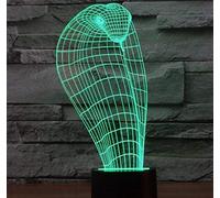 Illusion 3D Cobra Serpent LED Lampe Lumières LED Décoration Lampes Touch Control 7 Couleurs Change Veilleuse USB Powered Enfants Cadeau Anniversaire Noël Cadeaux