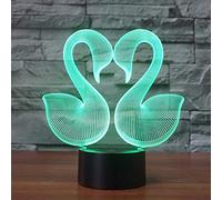 Illusion 3D Cygne LED Lampe Lumières LED Décoration Lampes Touch Control 7 Couleurs Change Veilleuse USB Powered Enfants Cadeau Anniversaire Noël Cadeaux