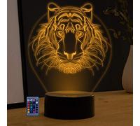 Illusion 3D Lion Nuit Lampe Art Déco Lampe LED 3D Lampe Contrôle à distance 7/16 Couleurs Change Veilleuse USB Powered Enfants Cadeau Anniversaire Noël Cadeau