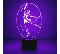 Illusion 3D Patinage Féminin LED Lampe Art Déco Lampe Lumières LED Décoration Lampes Touch Control 7 Couleurs Change Veilleuse USB Powered Enfants Cadeau Anniversaire Noël Cadeaux