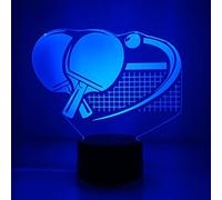 Illusion 3D Ping Pong LED Lampe Art Déco Lampe lumières LED Décoration Lumière Touch Control 7 couleurs Change Alimenté par USB Enfants Cadeau Anniversaire Décoration de Noël