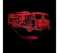 Illusion 3D Pompiers Camion LED Lampe Art Déco Lampe Lumières LED Décoration Lampes Touch Control 7 Couleurs Change Veilleuse USB Powered Enfants Cadeau Anniversaire Noël Cadeaux