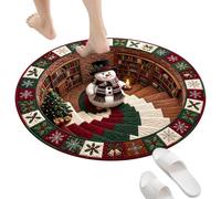 Illusion Carpet Round - Optical Illusion Non-slip Soft Decorations | Indoor Christmas Rugs For Indoor Living Room Home Door Staircase | Area Floor City Hamlet Cave Bar Advent