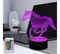 Illusion De Cheval 16 Couleurs Changeantes Lampe De Nuit Led À Télécommande Tactile Chargement Usb Lampe Portable Pour Salon Balcon Cheval Lampe De Chambre D'enfant Décoration[Vei9273061]