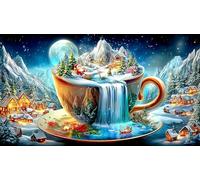 Illusion de lac et de Montagne 1000 pièces Défi de Jeu éducatif Puzzle Idée Cadeau Parfaite Puzzle pour Adultes et Enfants 38x26cm/1000pcs