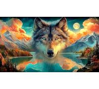 Illusion de lac et de Montagne 1000 pièces Jeu de Puzzle Papier recyclé Défi de Jeu éducatif Idée Cadeau Parfaite pour Adultes et Enfants de 12 Ans et Plus 38x52cm/1000pcs