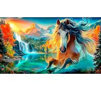 Illusion de lac et de Montagne 1000 pièces Jeu Stimulant Puzzle pour Adultes Papier recyclé Jeu Familial Amusant & Stimulant Idée Cadeau Parfaite 38x26cm/1000pcs