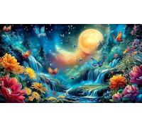 Illusion de lac et de Montagne 1000 pièces Puzzle Papier recyclé Jeu Familial Amusant & Stimulant Jeu de Puzzle Idée Cadeau Parfaite 70x50cm/1000pcs