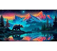 Illusion de lac et de Montagne Papier recyclé Puzzle 1000 pièces Idée Cadeau Parfaite Jeux éducatifs pour Toute la Famille Cadeau pour Femmes et Hommes 38x52cm/1000pcs