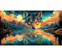 Illusion de lac et de Montagne Papier recyclé Puzzle 1000 pièces Idée Cadeau Parfaite Jeux éducatifs pour Toute la Famille Cadeau pour Femmes et Hommes 38x26cm/1000pcs