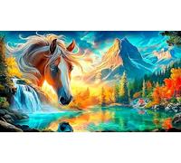 Illusion de lac et de Montagne Papier recyclé Puzzle 1000 pièces Jeux éducatifs Jeu Familial Amusant & Stimulant Idée Cadeau Parfaite pour Adultes et Enfants 70x50cm/1000pcs